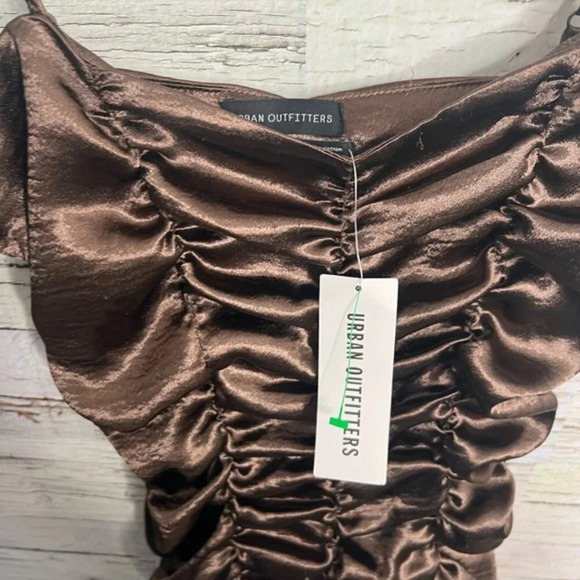 Urban outfitters small brown ruched dress NWT - Picture 6 of 12